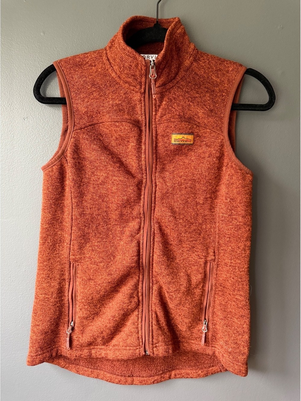 Orvis Women's Rust Orange Knit Zip-Up Vest